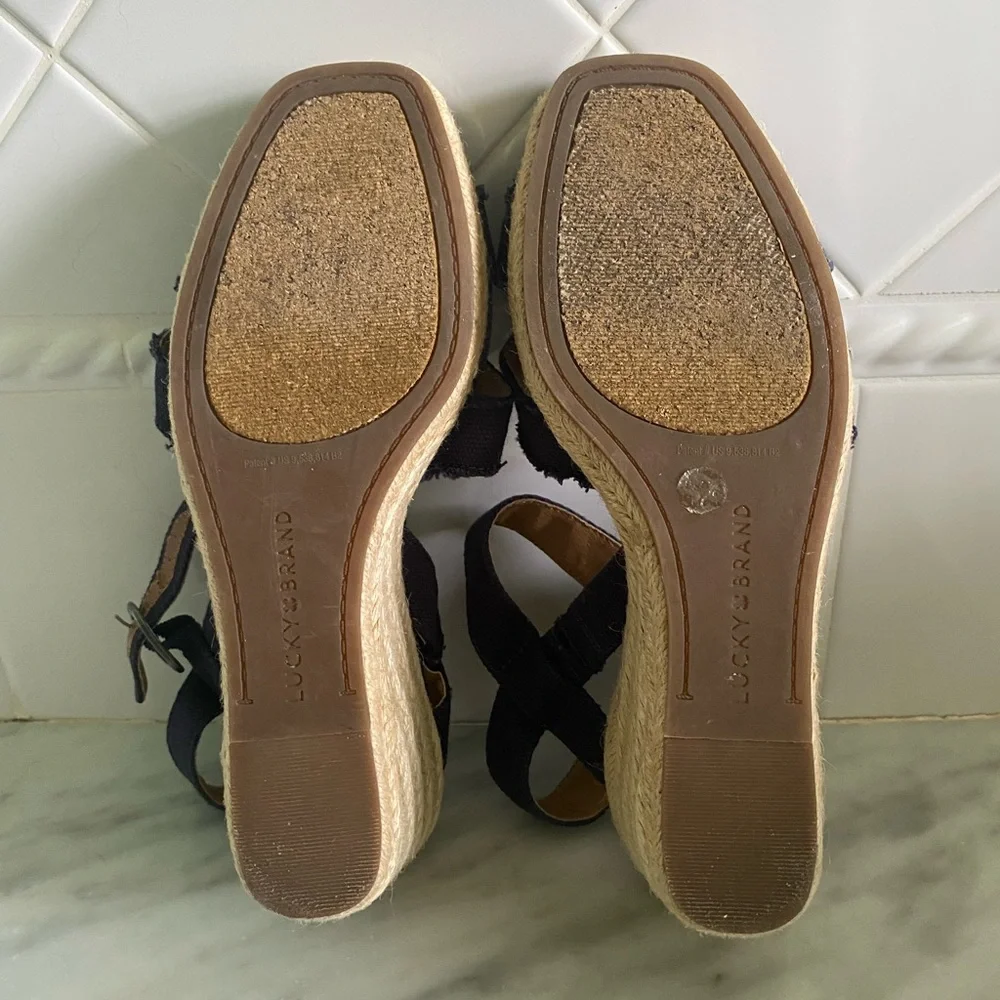 Lucky Brand Margaline Espadrille Navy Wedge